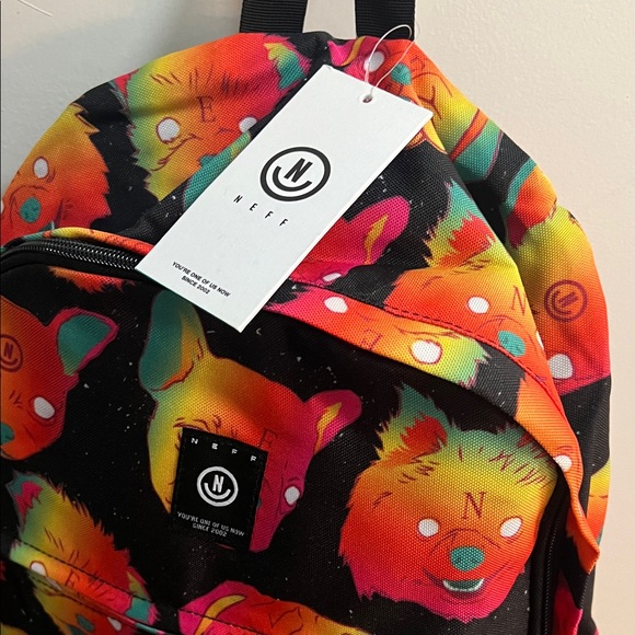 Neff Colorful Dog Print Backpack - Picture 3 of 7